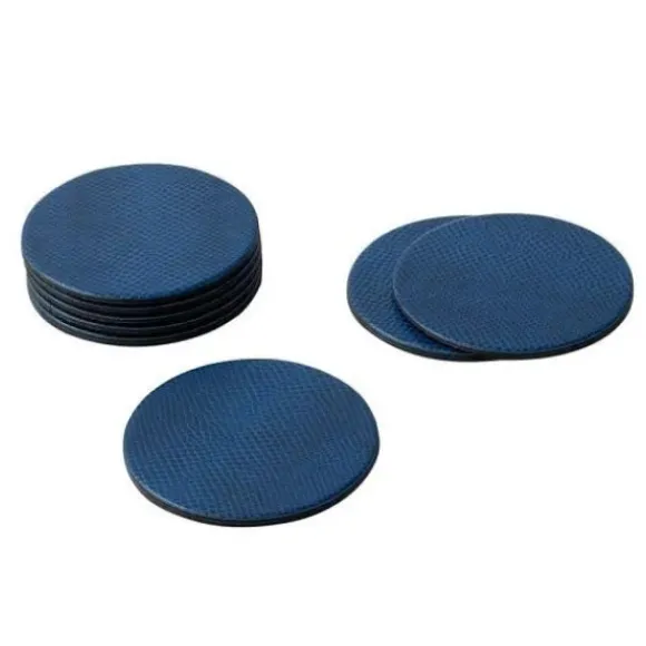 Marie Dumas Round Navy Snakeskin Coasters