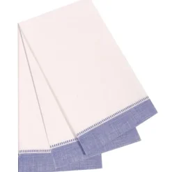 Marie Dumas Royal Blue 25 Piece Hemstitch Guest Napkins