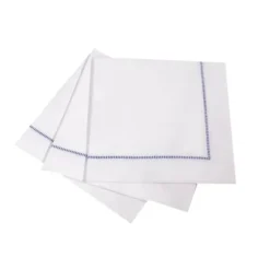 Marie Dumas Royal Blue 25 Piece Hemstitch Cocktail Napkins