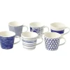 Marie Dumas Royal Doulton Pacific Set of 6 Mugs