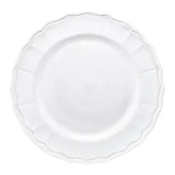 Marie Dumas Scalloped White Melamine Dinner Plate