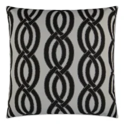 Marie Dumas Sea Shell Outdoor Square Black Pillow