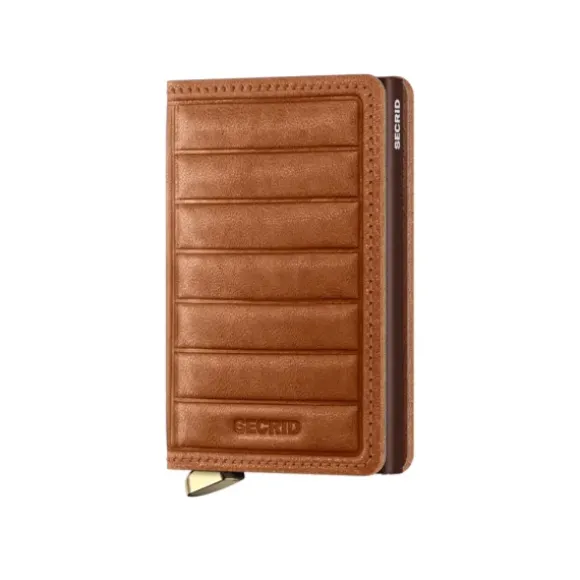 Marie Dumas Secrid Emboss Lines Cognac Slimwallet