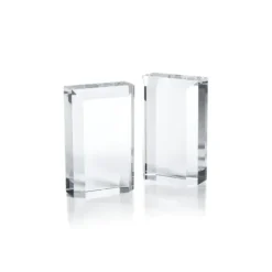 Marie Dumas Set of 2 Clear Crystal Bookends