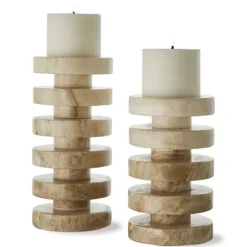 Marie Dumas Set of 2 Emery Pillar Candle Holders