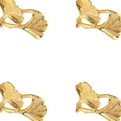 Marie Dumas Set of 4 Gingko Napkin Rings