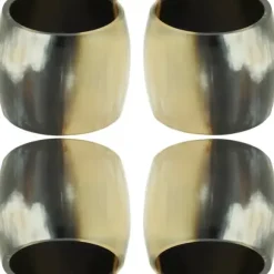 Marie Dumas Set of 4 Horn Napkin Rings
