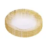 Marie Dumas Set of 4 Round Gold Trimmed Plates