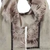 Marie Dumas Silk Patterned Beige Scarf