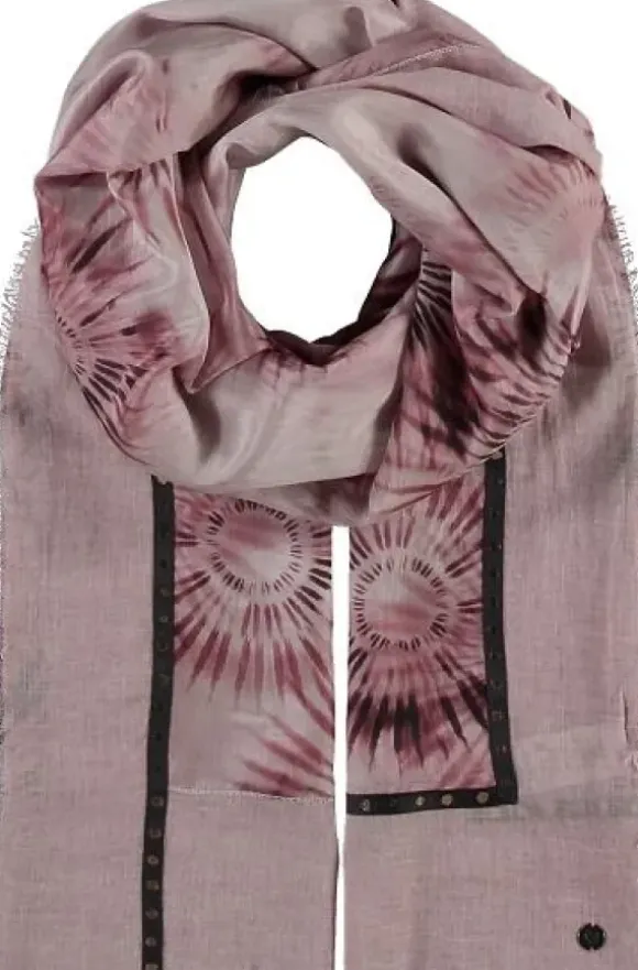 Marie Dumas Silk Patterned Pink Scarf