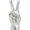Marie Dumas Silver Ceramic Peace Sign Sculpture