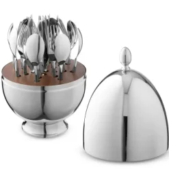 Marie Dumas Silver Egg Flatware Set