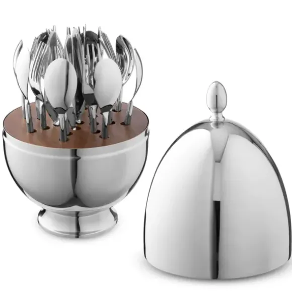 Marie Dumas Silver Egg Flatware Set