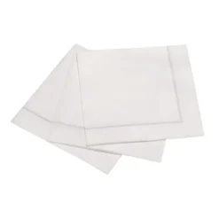 Marie Dumas Silver Grey 25 Piece Hemstitch Cocktail Napkins