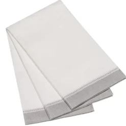 Marie Dumas Silver Grey Border 25 Piece Guest Napkins
