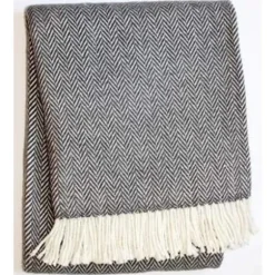 Marie Dumas Skyline Chevron Dark Grey Throw