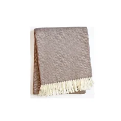 Marie Dumas Skyline Chevron Taupe Throw