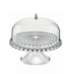 Marie Dumas Small Clear Tiffany Cake Stand with Dome