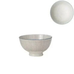 Marie Dumas Small Grey with Blue Trim Kiri Bowl