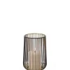 Marie Dumas Small Ribbed Black and Gold Hurricane