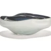 Marie Dumas Small Sculpted White Bowl with Blue Lining