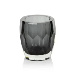 Marie Dumas Smoke Cut Glass Vase