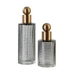 Marie Dumas Smoke Glass Decanters - Set of 2