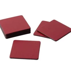 Marie Dumas Square Crimson Lizard Coasters