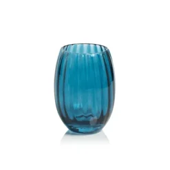 Marie Dumas Stemless Teal Glass