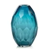 Marie Dumas Tall Maya Hand Cut Glass Vase