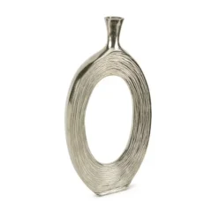 Marie Dumas Tall Silver Strips Metal Vase