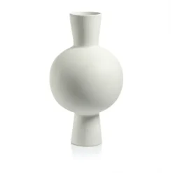 Marie Dumas Tall White Stoneware Vase