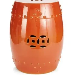 Marie Dumas Tangerine Ceramic Stool