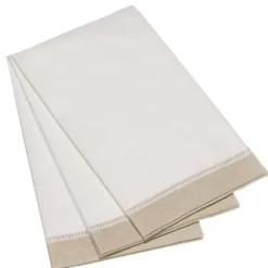 Marie Dumas Taupe Border 25 Piece Guest Napkins