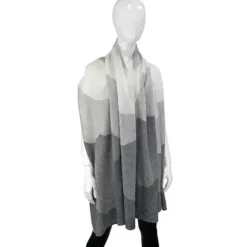 Marie Dumas Three Tone Grey Cashmere Scarf