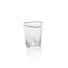 Marie Dumas Triangular Double Old Fashioned Glass with Gold Rim