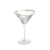 Marie Dumas Triangular Martini Glass with Gold Rim