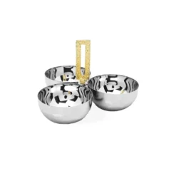 Marie Dumas Triple Nut Dish With Gold Loop