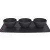 Marie Dumas Villeroy & Boch Black Rock Tray with Dip Bowls