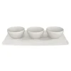 Marie Dumas Villeroy & Boch White Rock Tray with Dip Bowls