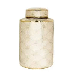Marie Dumas White & Gold Ceramic Jar