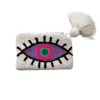 Marie Dumas White & Purple Small Pouch