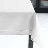 Marie Dumas White Linen 60 x 120 Hemstitch Tablecloth