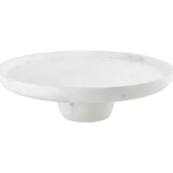 Marie Dumas White Marble Pedestal Tray