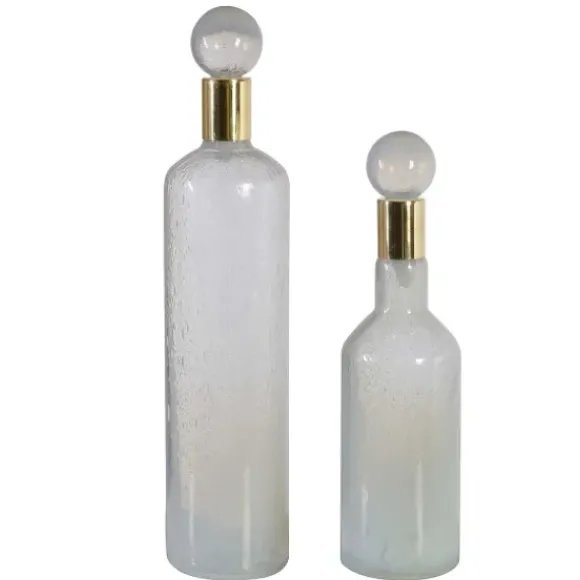 Marie Dumas White Mystic Decanter Set of Two