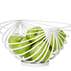 Marie Dumas White Ribbed Fruit Bowl