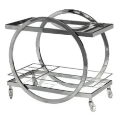 Marie Dumas Wine Server Cart Bright Chrome